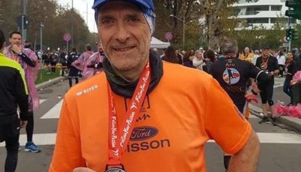 Giorgio Menegazzo al termine della Milano Half Marathon