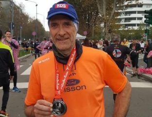 Giorgio Menegazzo al termine della Milano Half Marathon