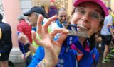 La felicità di Moira Eva Bonetto al termine della Garda Half Marathon, conclusa con il record personale sulla distanza