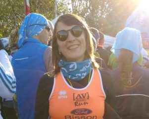 Rodica Burduja prima della partenza della Calvario Alpin Trail