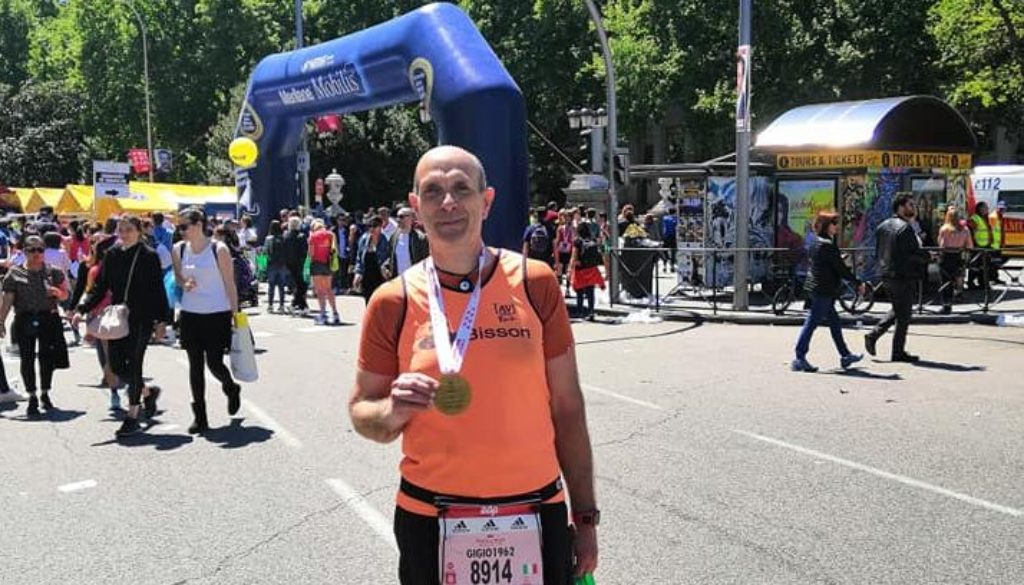 Giorgio al termine della Rock 'n Roll Marathon di Madrid