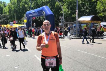 Giorgio al termine della Rock 'n Roll Marathon di Madrid