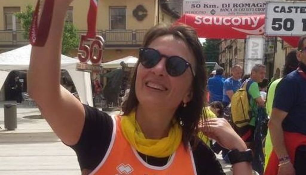 Rodica felice al termine della 50 km. di Romagna