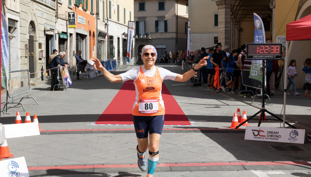 Valeria all'arrivo della Camminata del Donatore