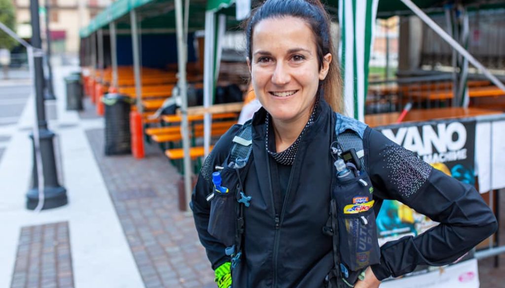 )Nella foto, tratta dal suo profilo Facebook, Federica Bruttomesso alla partenza del Durona Trail 2019)