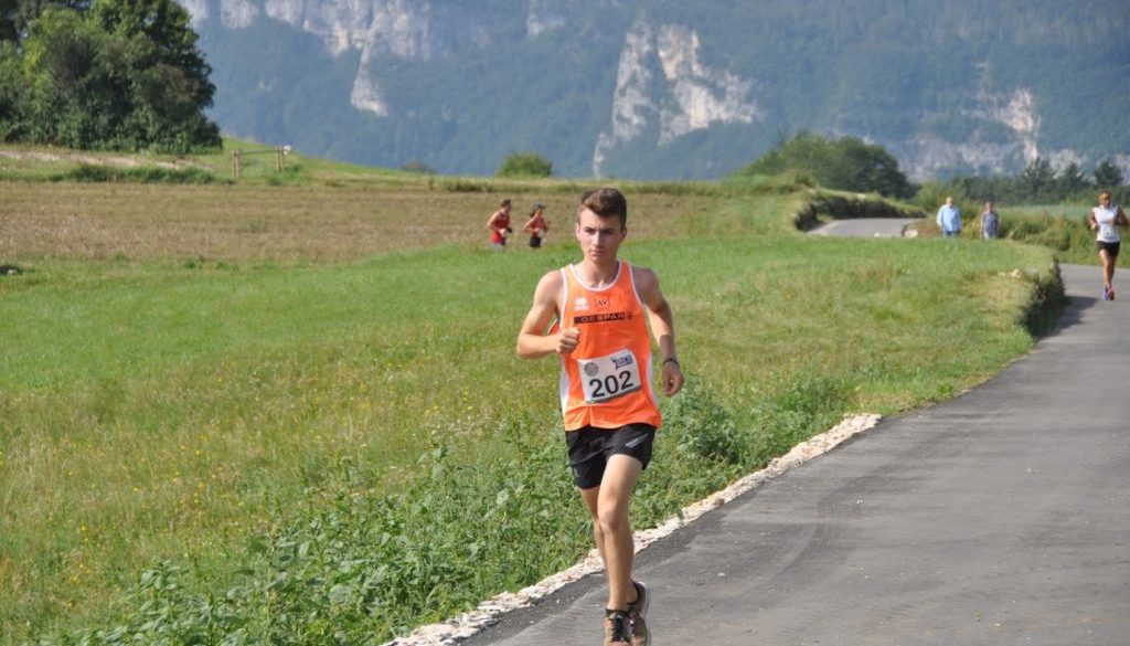 Il 16enne Gabriele Bagattin in azione durante la gara