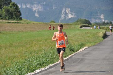 Il 16enne Gabriele Bagattin in azione durante la gara